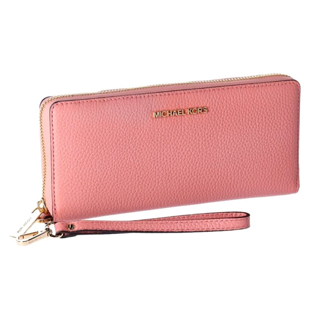 New Michael Kors Jet Set Large Travel Continental wallet Leather Primrose